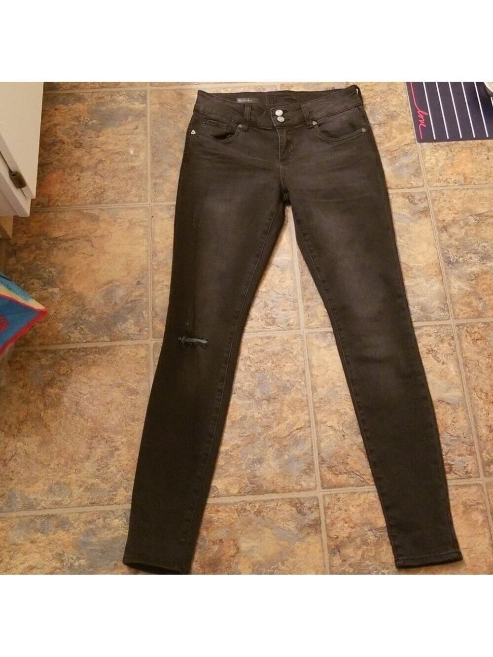 Kut Black Destructed Skinny Jeans